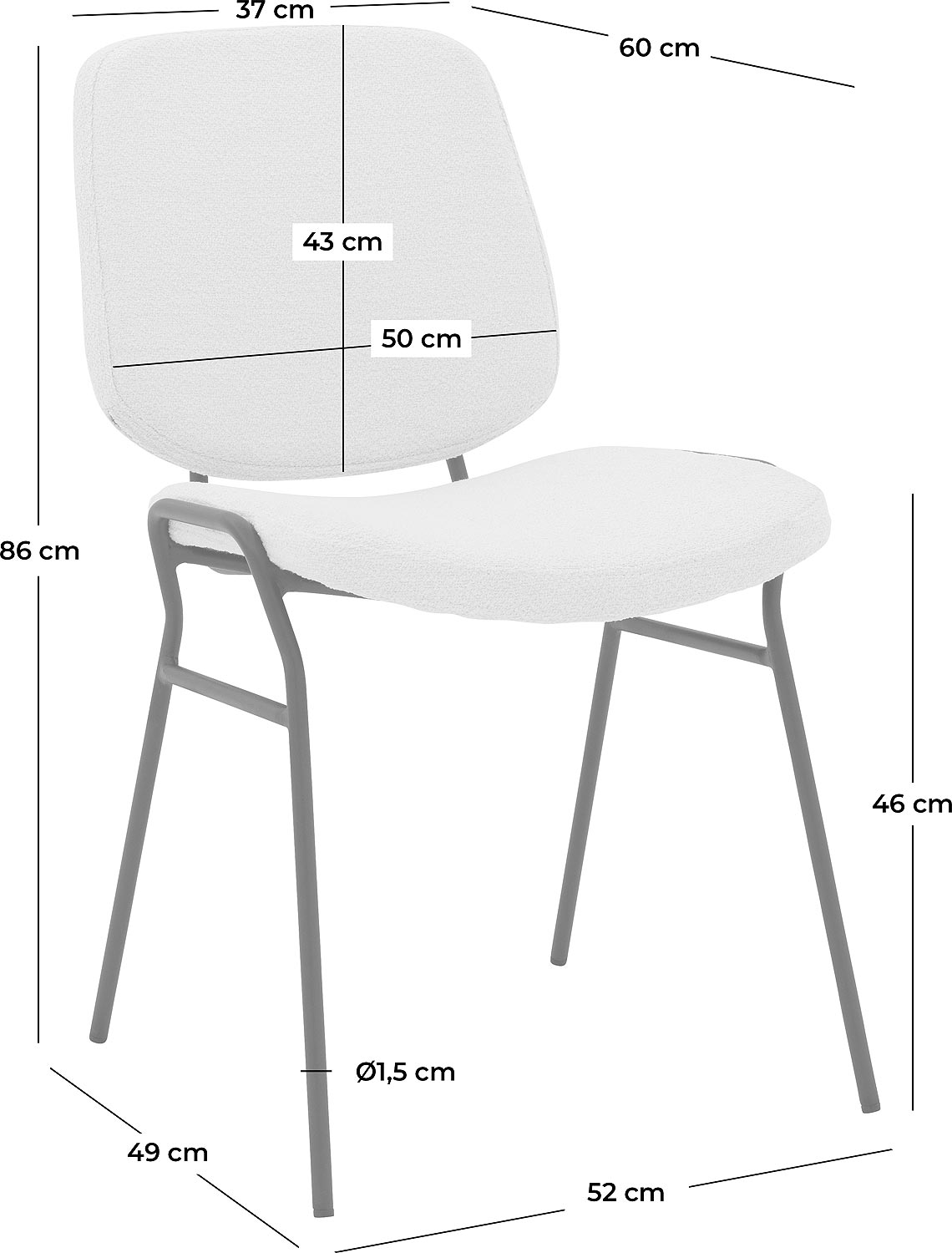 Goossens Hjalmar Eetkamerstoel Stof Wit - 8213335-goossens-hjalmar-eetkamerstoel-stof-wit-50
