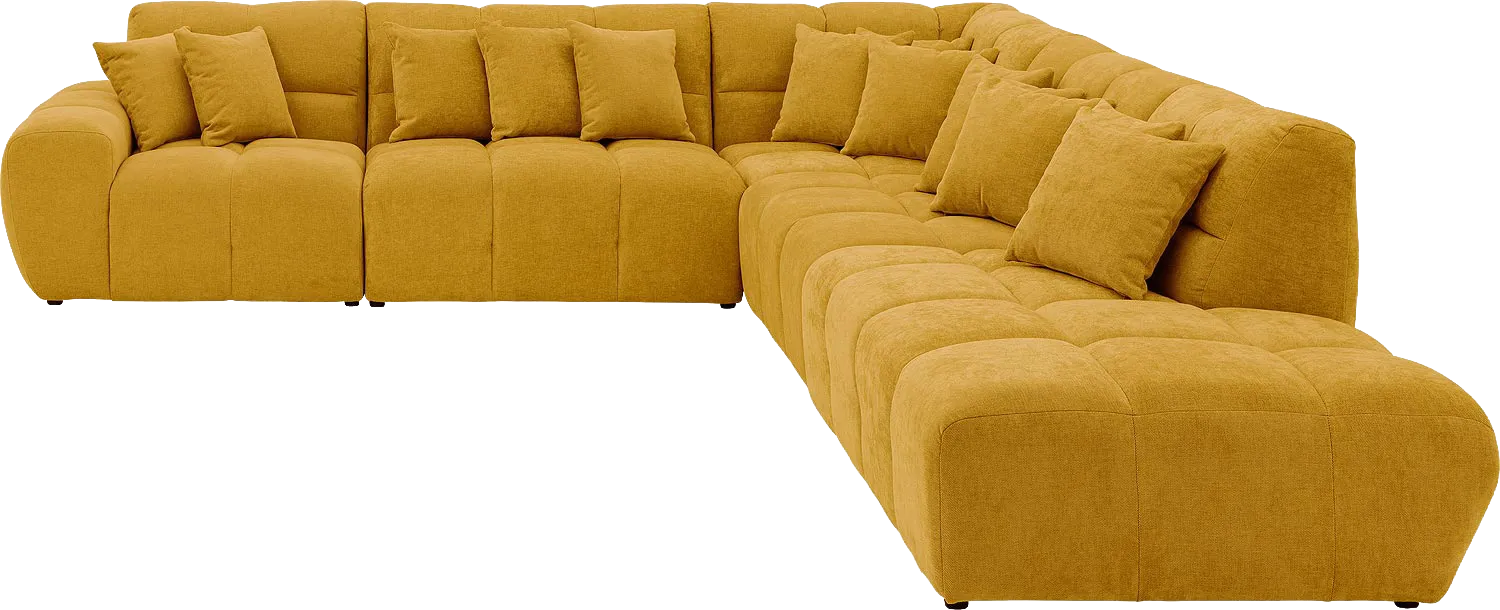 Goossens Excellent Kubus Bank Stof Geel - 8252880-goossens-excellent-kubus-bank-stof-geel-01