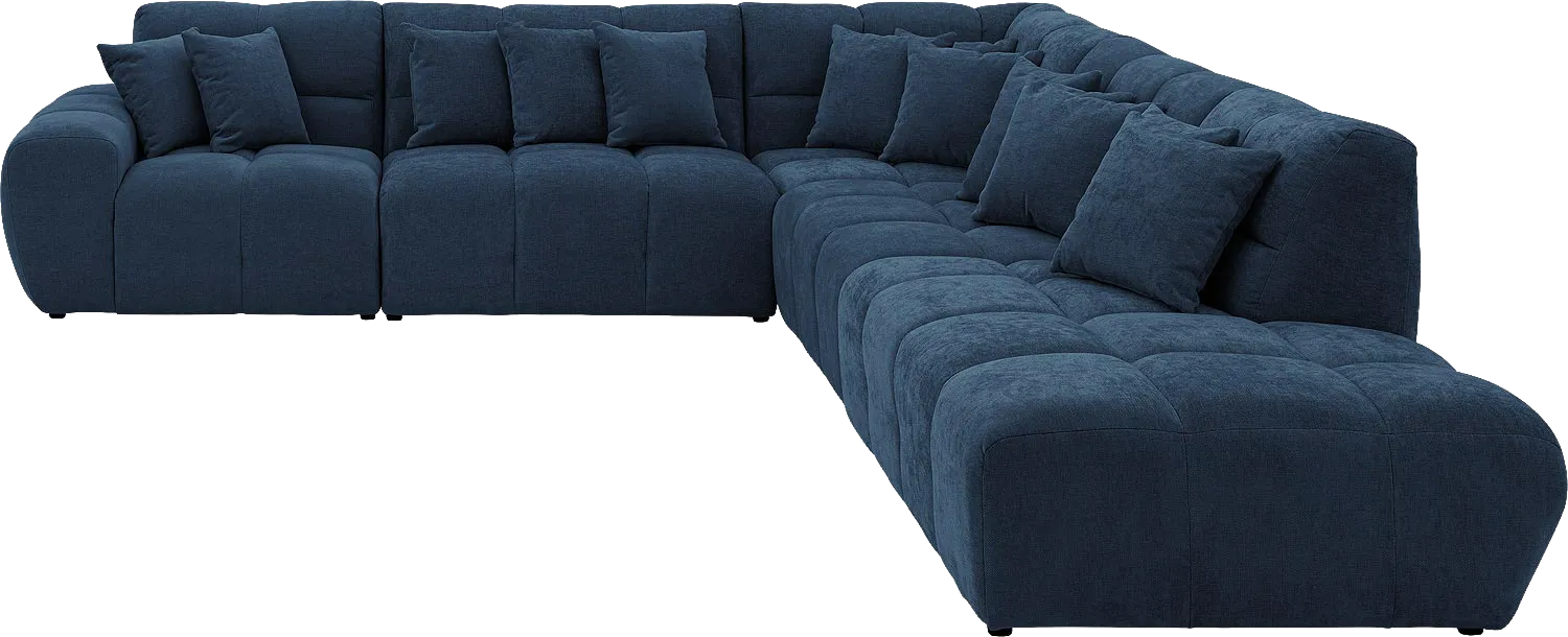 Goossens Excellent Kubus Bank Stof Blauw - 8252873-goossens-excellent-kubus-bank-stof-blauw-01