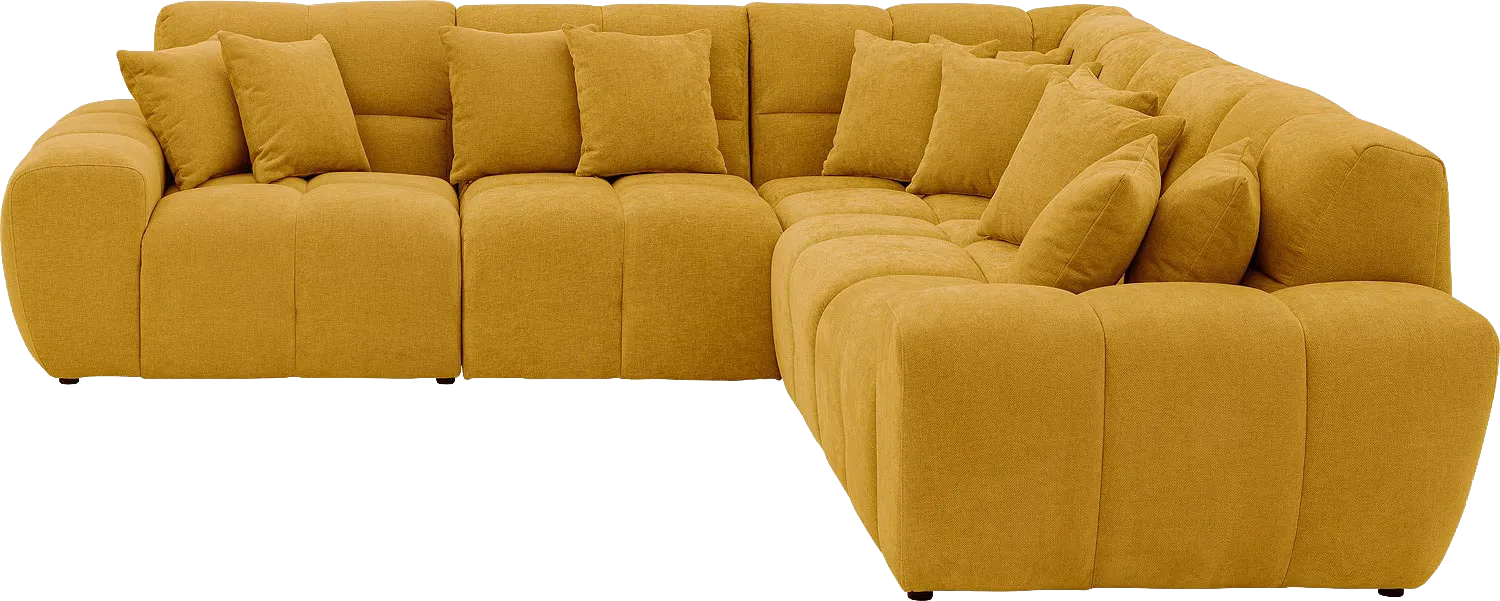 Goossens Excellent Kubus Bank Stof Geel - 8252772-goossens-excellent-kubus-bank-stof-geel-01
